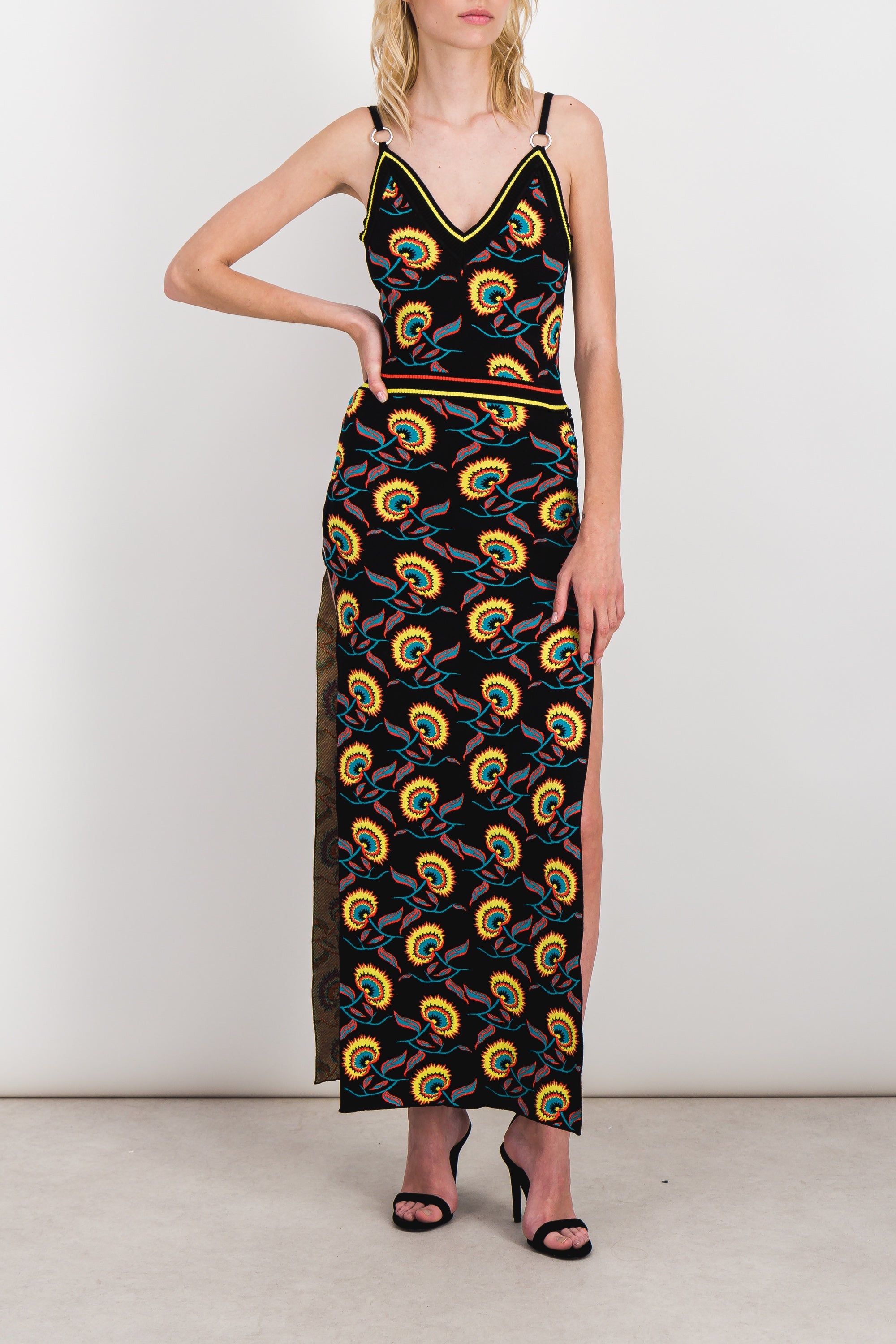 Paco Rabanne – Jamaican flower jacquard maxi dress