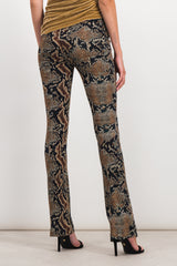 Snake print slim straight leg pants