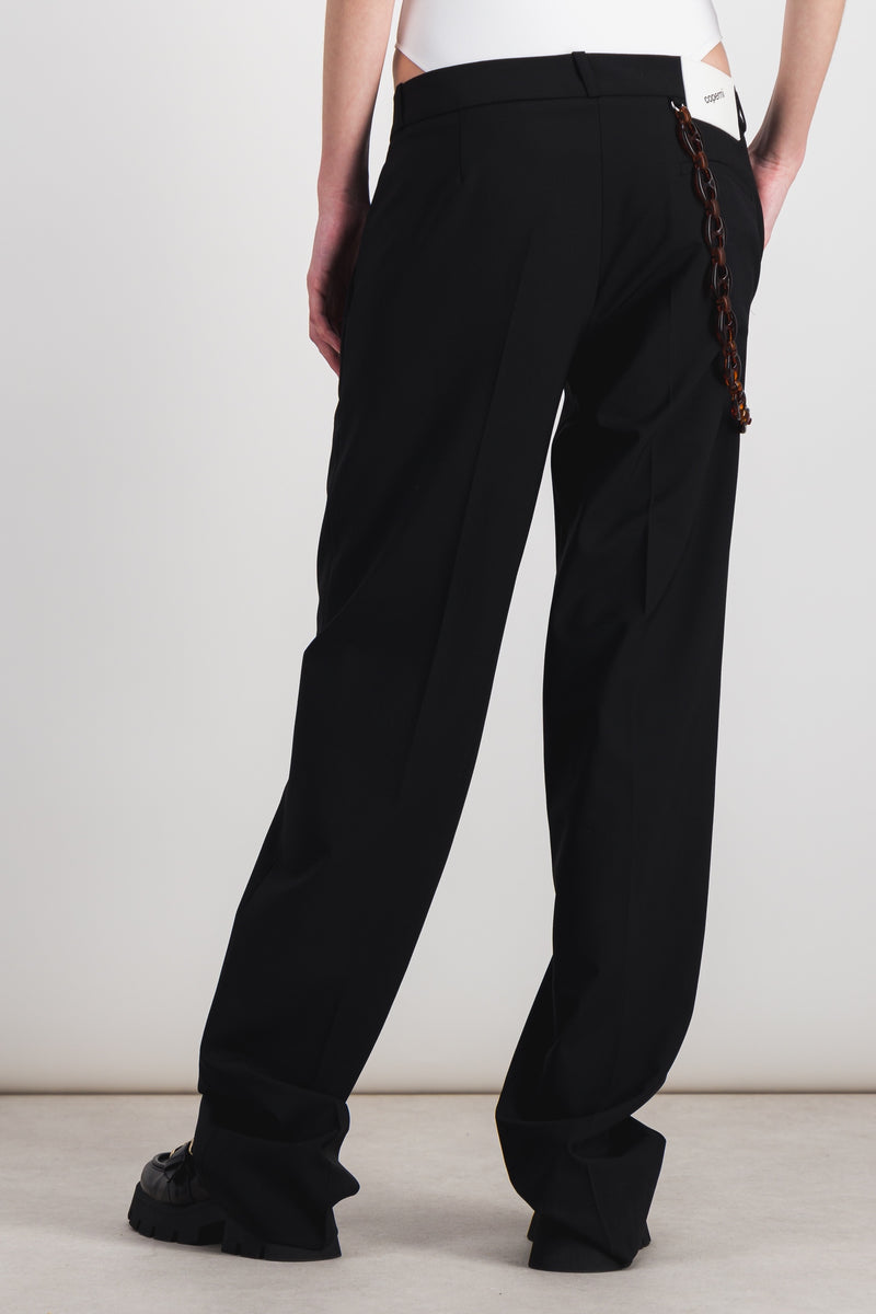 LOW RISE TAILORED TROUSERS BLACK