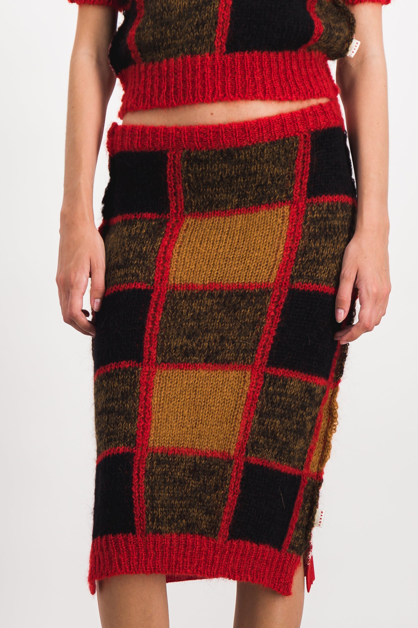 Marni – Bi-pattern tulip wool skirt – Renaisa