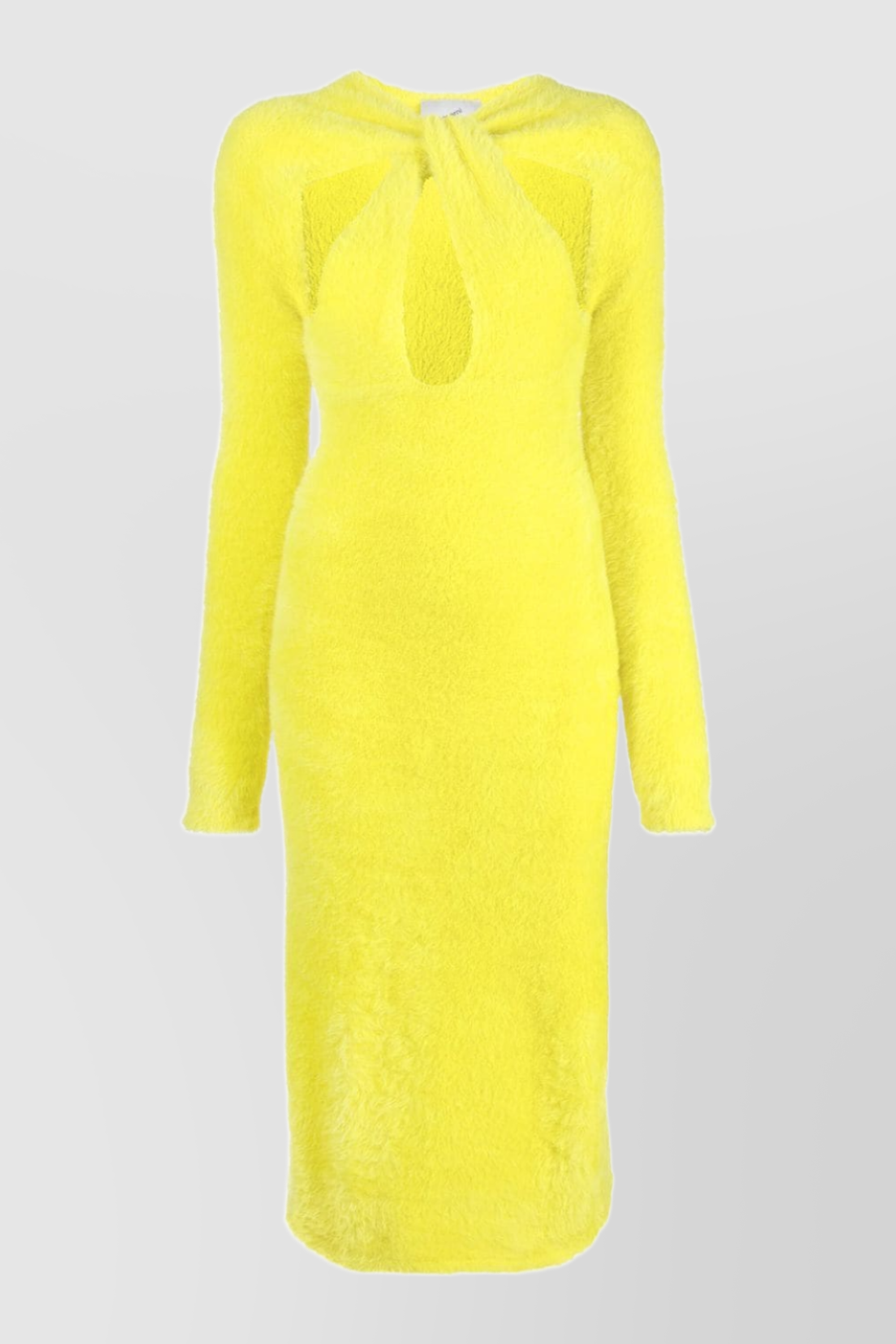 Coperni Yellow Twisted Cut Out Knit Dress Renaisa